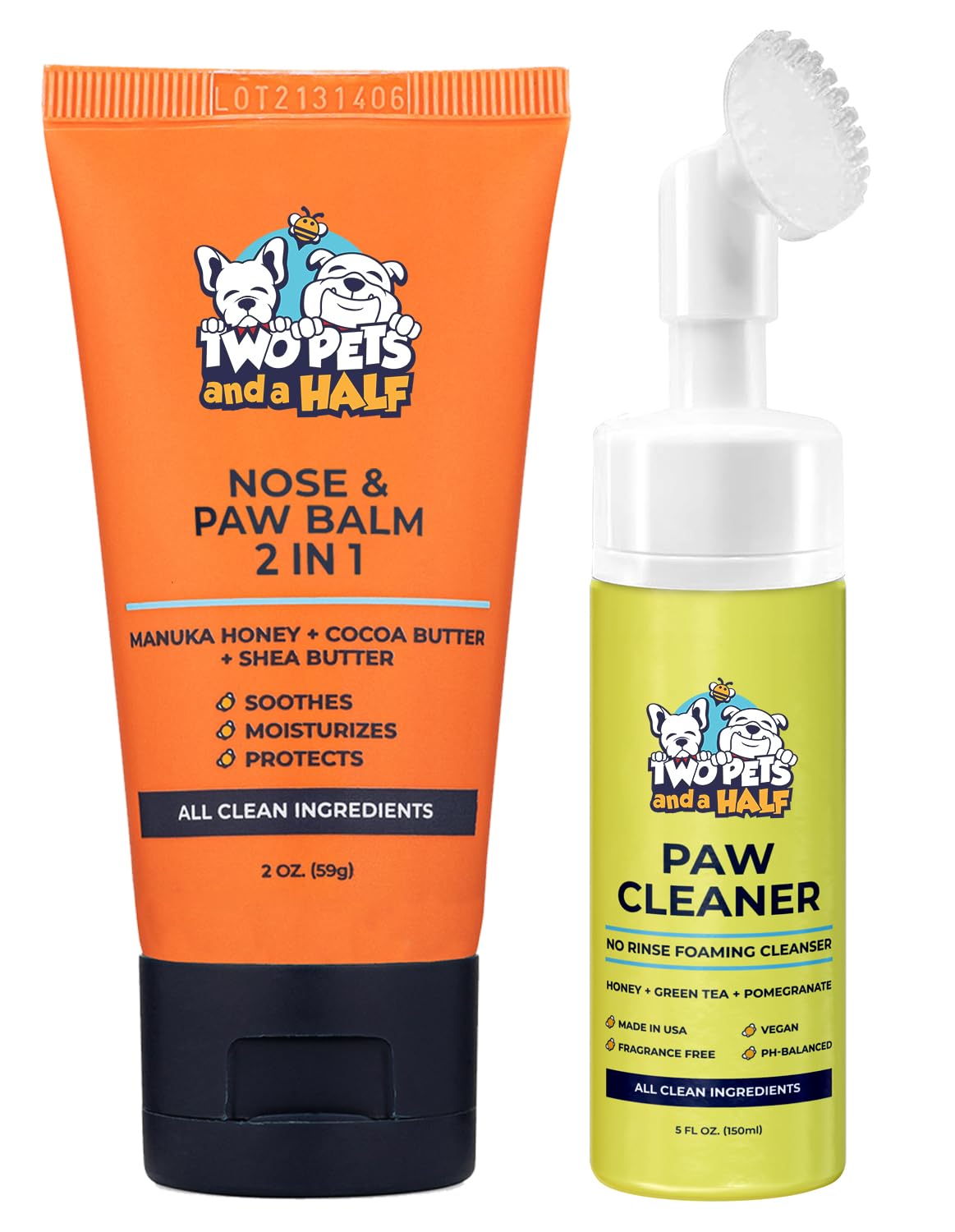 Dog Paw Care Kit Paw Balm Dogs + Dog Paw Cleaner (Pack of 2) Paw Cleaner for Dogs & Dog Paw
