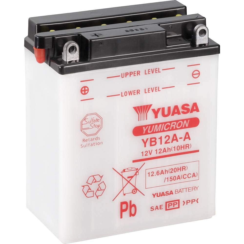 YUASA YB12A-A Batterie de Moto (Fourni sans Acide)