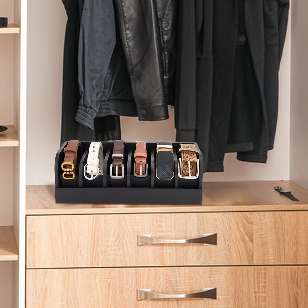 Portacinture In Bambù Con 6 Scomparti - Organizzatore Per Cinture Da Uomo E Donna - Foto 2