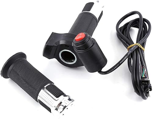 Juego de empuñaduras de acelerador, 1 par de manillar de agarre de acelerador de 12-84 V de 3 velocidades izquierda derecha con pantalla LED para