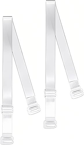 Miniatura 2 de RULASIN Correa de sujetador ajustable transparente, correa de sujetador antideslizante, 2 pares de correas invisibles para el hombro