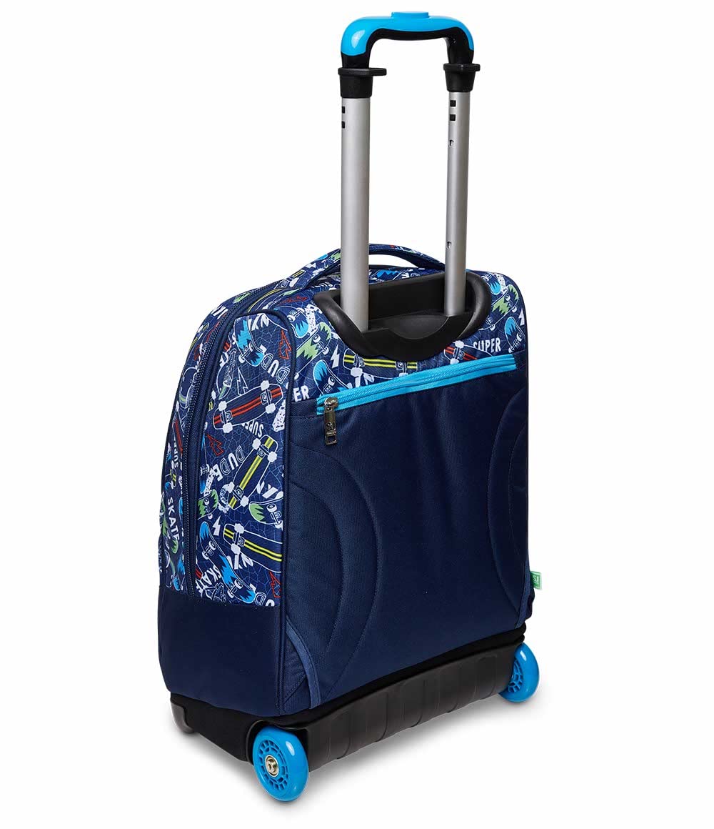 SJ GANG STYLE JAM GANG Big Trolley, Blu, 2 in 1, Doppio Uso, Con Spallacci Uso Zaino, con Crossover System, Zaino Scuola, Per bambini e ragazzi, Scuola, Tempo libero e viaggi