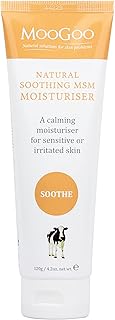 MooGoo Soothing MSM Moisturiser - Calming Face & Body Moisturiser for Sensitive, Red or Sunburnt, Irritated Skin Including Eczema, Psoriasis & Rosacea, For All Ages Including Children, 120g / 4.2oz.