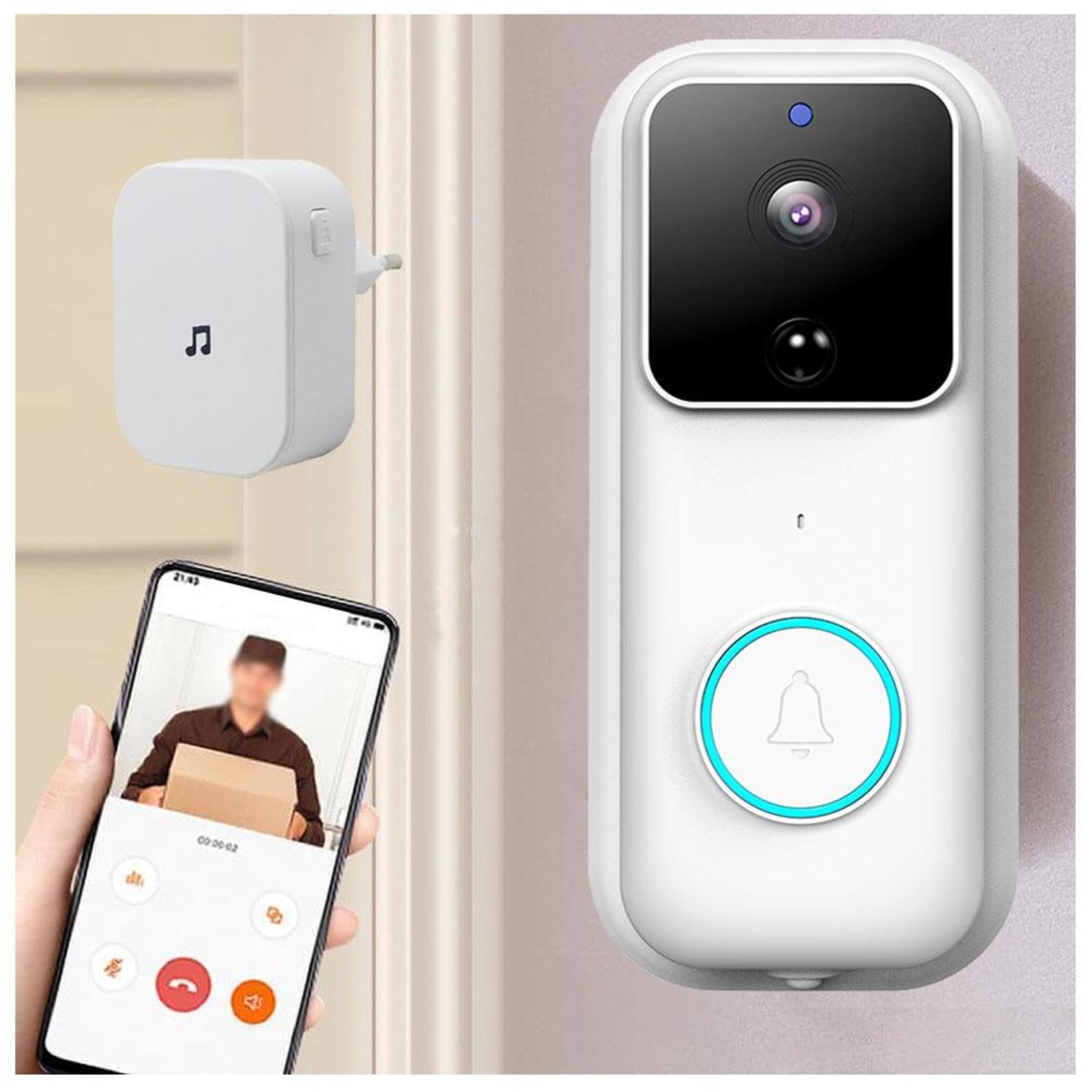 Amazon.co.jp: ドアホン スマホ 連動 後付け ， 強化された (2.4/5 GHz