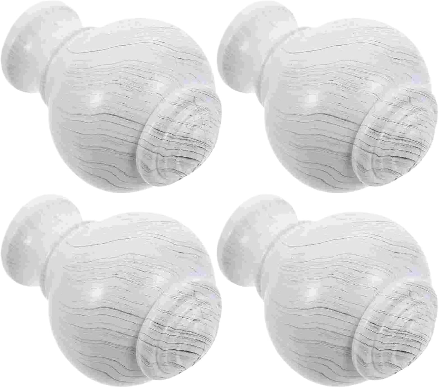 Curtain Rod Finials 8 Pcs Curtain Rod Finials Decorate Finials for Rods End Caps Plastic Rail Finials(White)
