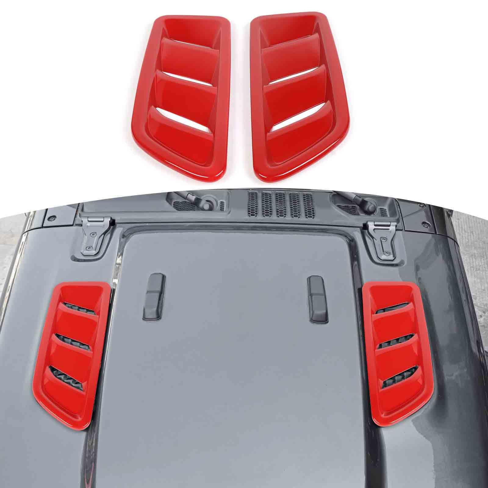 RT-TCZ for Wrangler JL Hood Vents Trim Cover for Jeep Wrangler JL JLU Gladiator JT 2018 Up Red Exterior Accessories 2pcs