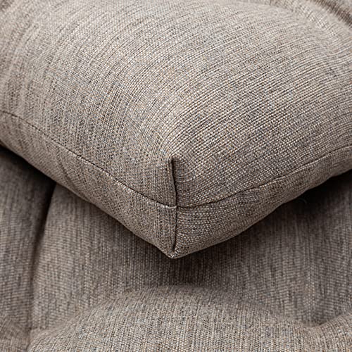Image of QILLOWAY Indoor /Outdoor Square Seat Patio Cushion -Pack of 2,19-Inches (TAN /Grey)