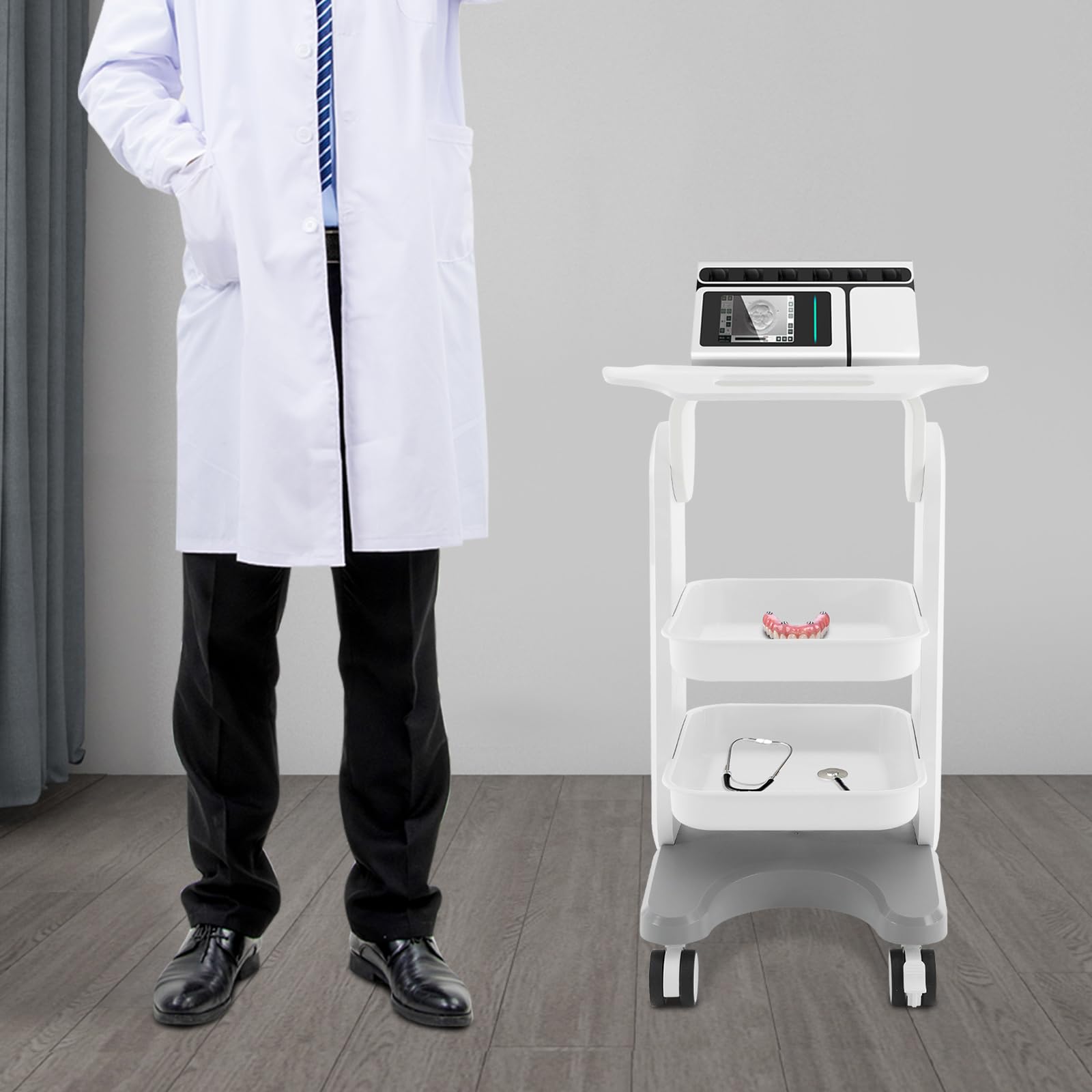 Carrello medico, carrello portaoggetti, per saloni di bellezza, carrello per strumenti di bellezza, carrello cosmetico, carrello da tavolo per strumenti di bellezza, adatto per laboratori e cliniche