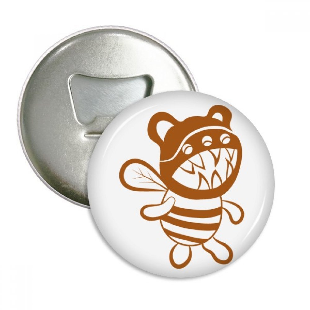 Ouvre-bouteille aimant extraterrestre badge argenté rond créature alien