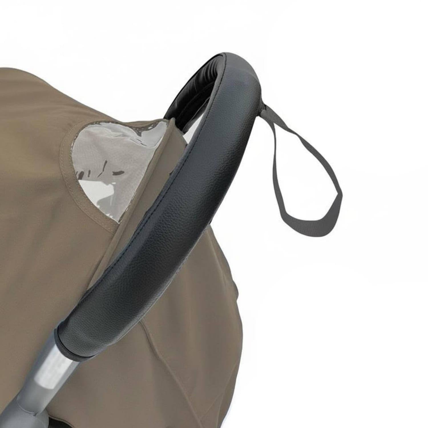 Zipper Closure PU Leather Stroller Handle Sleeve Stroller Armrest Cover, Black with Holes-image-34