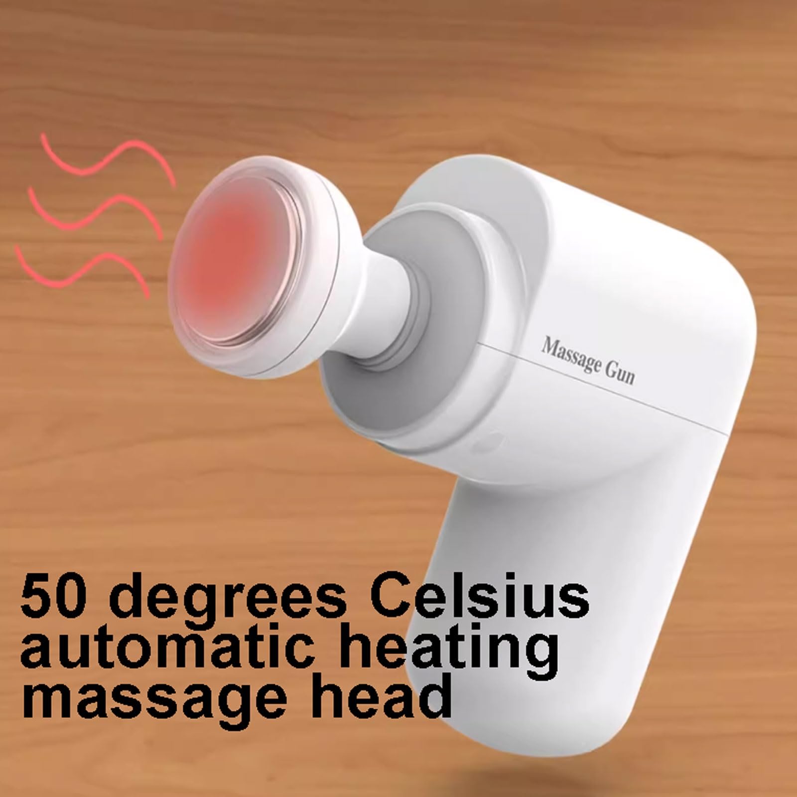 Silenciar Pistola de masaje de plástico con 7 cabezales de masaje, masajeador muscular portátil de mano con calor for cuerpo, piernas, hombros y espalda. pequeño(Noir)