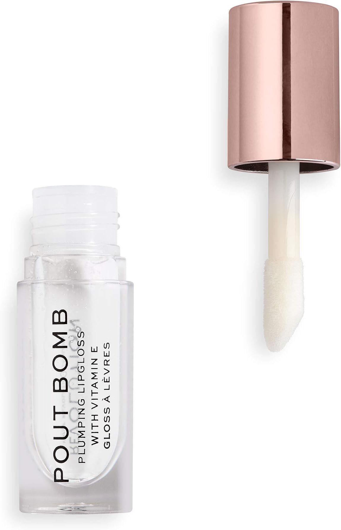 Pout Bomb Plumping Gloss, High Shine, Rich Pigment, Soft Tingle Effect, Glaze Clear