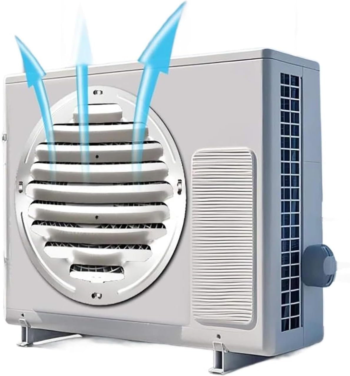 olkljdg ベランダ用エアコン室外機カバー 排気ルーバー方向調整（上向き吹出し）直風防止・目隠し機能付 冷間圧延板材・防錆・頑丈