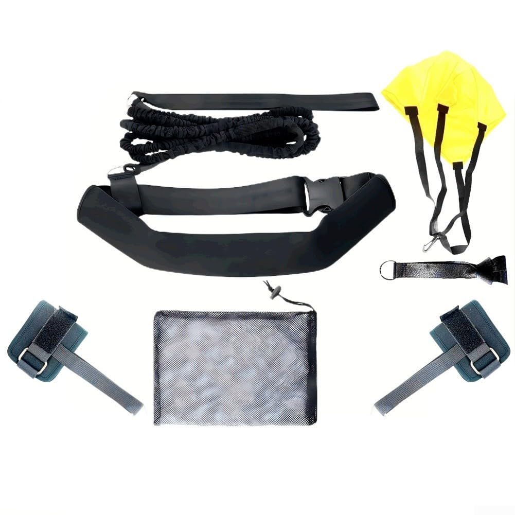 Cintura da allenamento per nuoto con paracadute, imbracatura stazionaria per esercizi di resistenza in piscina, cinghie regolabili in neoprene alla caviglia per trapano di forza, unisex, per