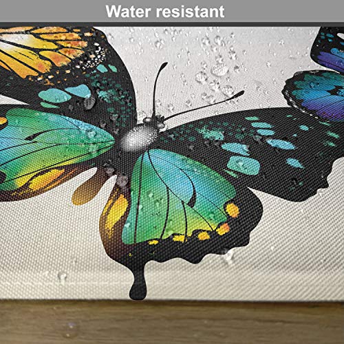 Ambesonne Butterfly Place Mats Set Of 4, Vivid Monarch Butterflies Flying Shades Shadows Dreamlike Fantasy Display, Washable Fabric Placemats For Dining Table, Standard Size, Blue Pink #TOP5