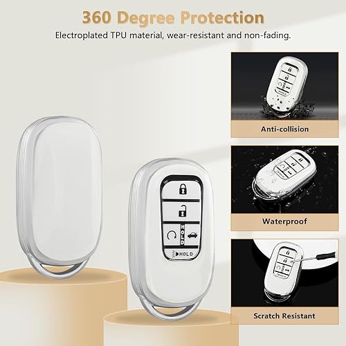 Miniatura 6 de PIFOOG Funda para llavero para Honda 2023, Accord Civic HRV CRV, accesorios para piloto, llavero brillante de automóvil de 5 botones, funda