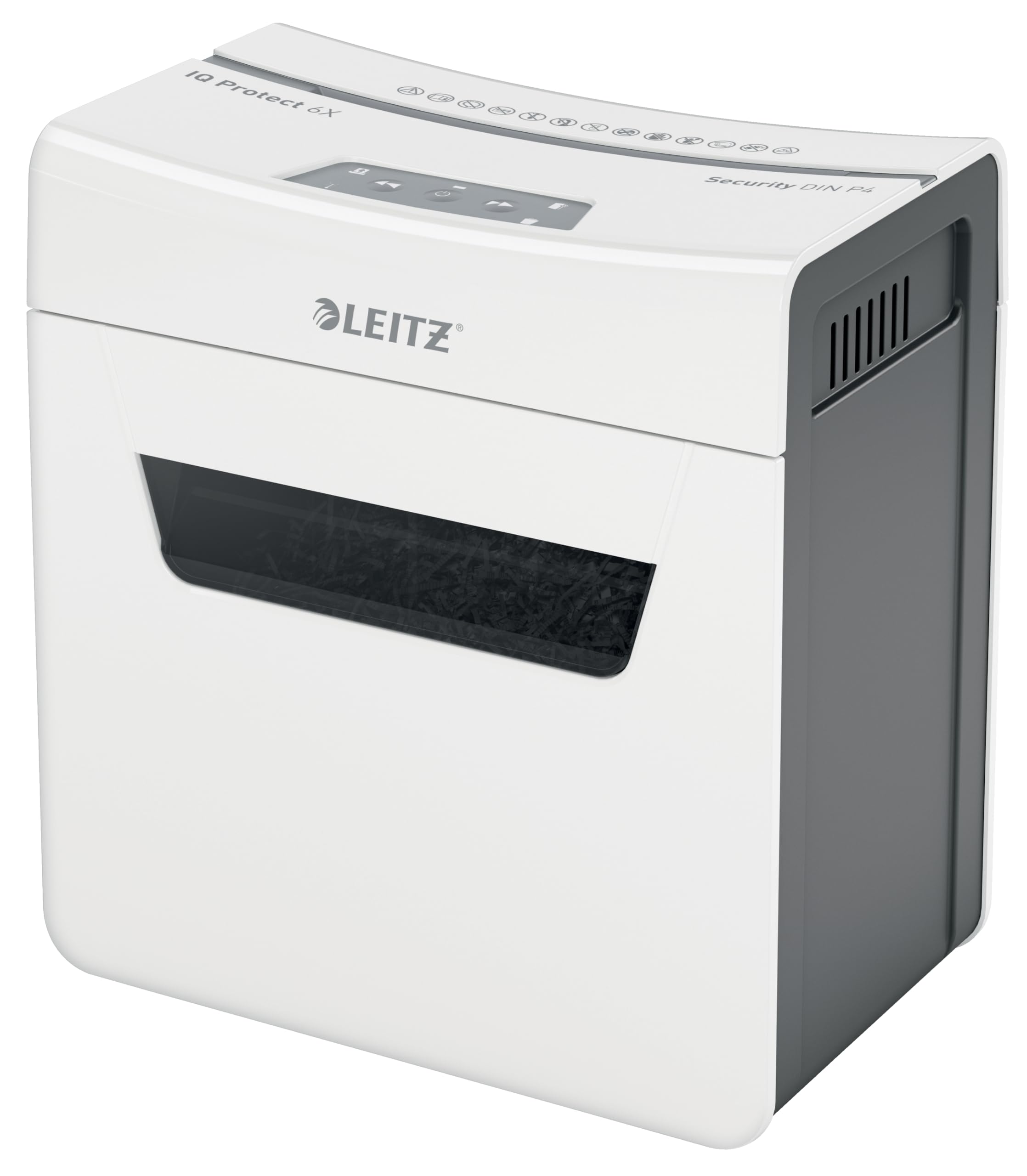 Leitz IQ Protect Premium 6X, Distruggidocumenti Manuale Personal, 7-6 Fogli (70-80 gr/mq), Taglio a Frammenti, Sicurezza P-4, Capacità 10 litri, 80900000