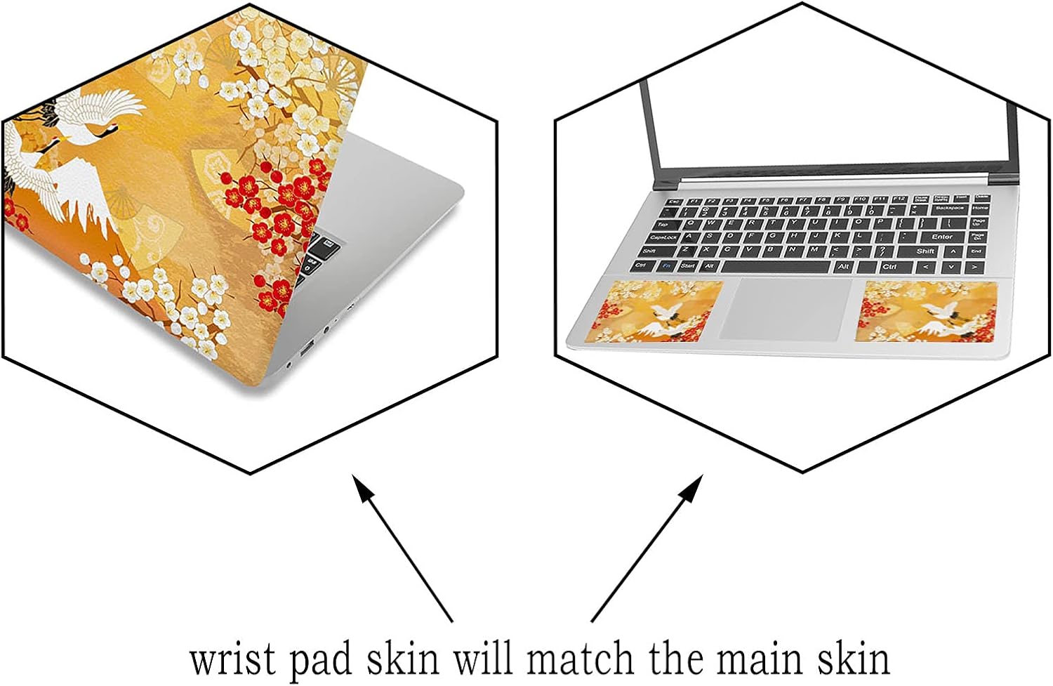 ArtSo Laptop Skin Sticker Decal, 12" 13" 13.3" 14" 15" 15.4" 15.6 inch Laptop Universal Netbook PC Notebook Vinyl Reusable Skin Sticker Cover Art Case Protector Personalized, White Crane : Electronics