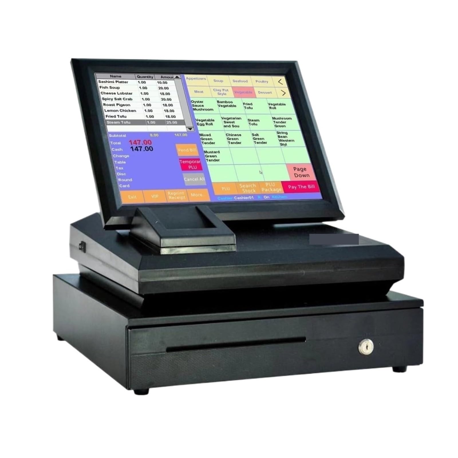 Kasa Fiskalna Z Ekranem Dotykowym 15-calowy Elektroniczny Wbudowany Druk