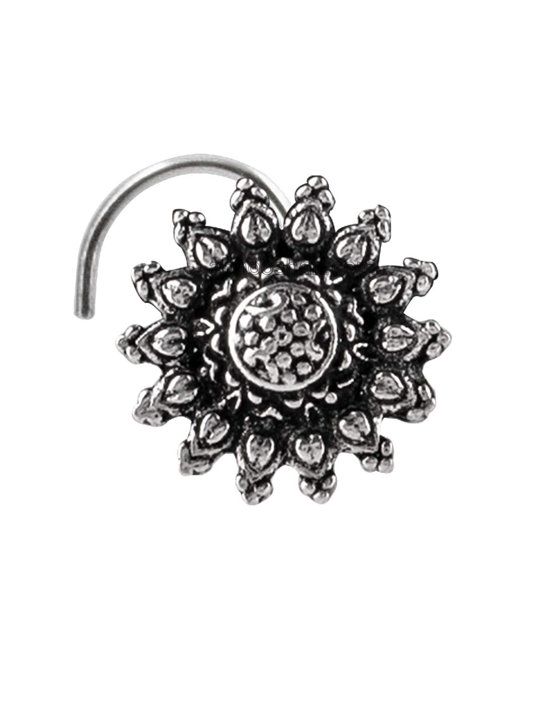 abhooshanSilver Alloy Nose Pin Studs for Women and Girls Stylish and Latest Gift for Wife Friend Mother Sister