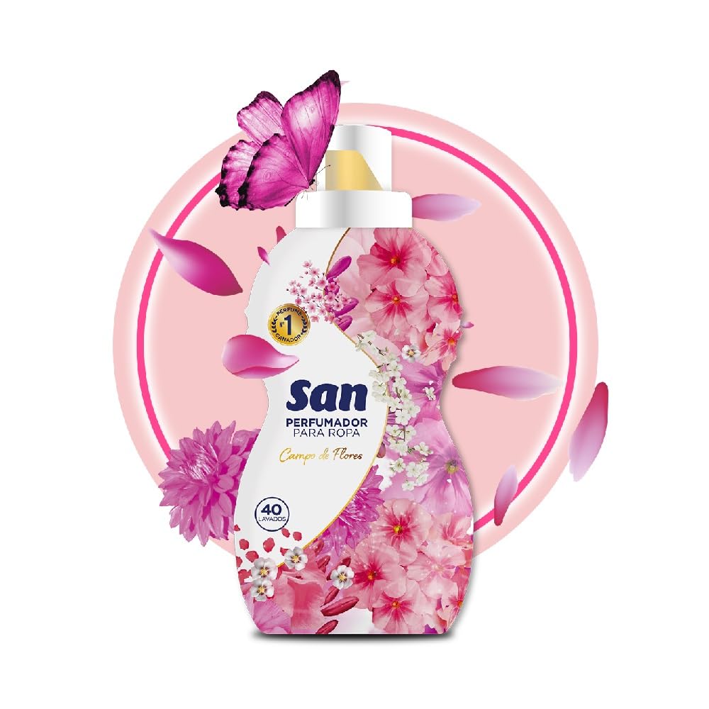 Rasmacor | Pack 8 unidades SÁN Perfumador para Ropa Lavadora | Fragancia Campo de Flores | Duradera 40 Lavados