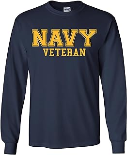 Navy Veteran Gold Logo Long Sleeve T-Shirt
