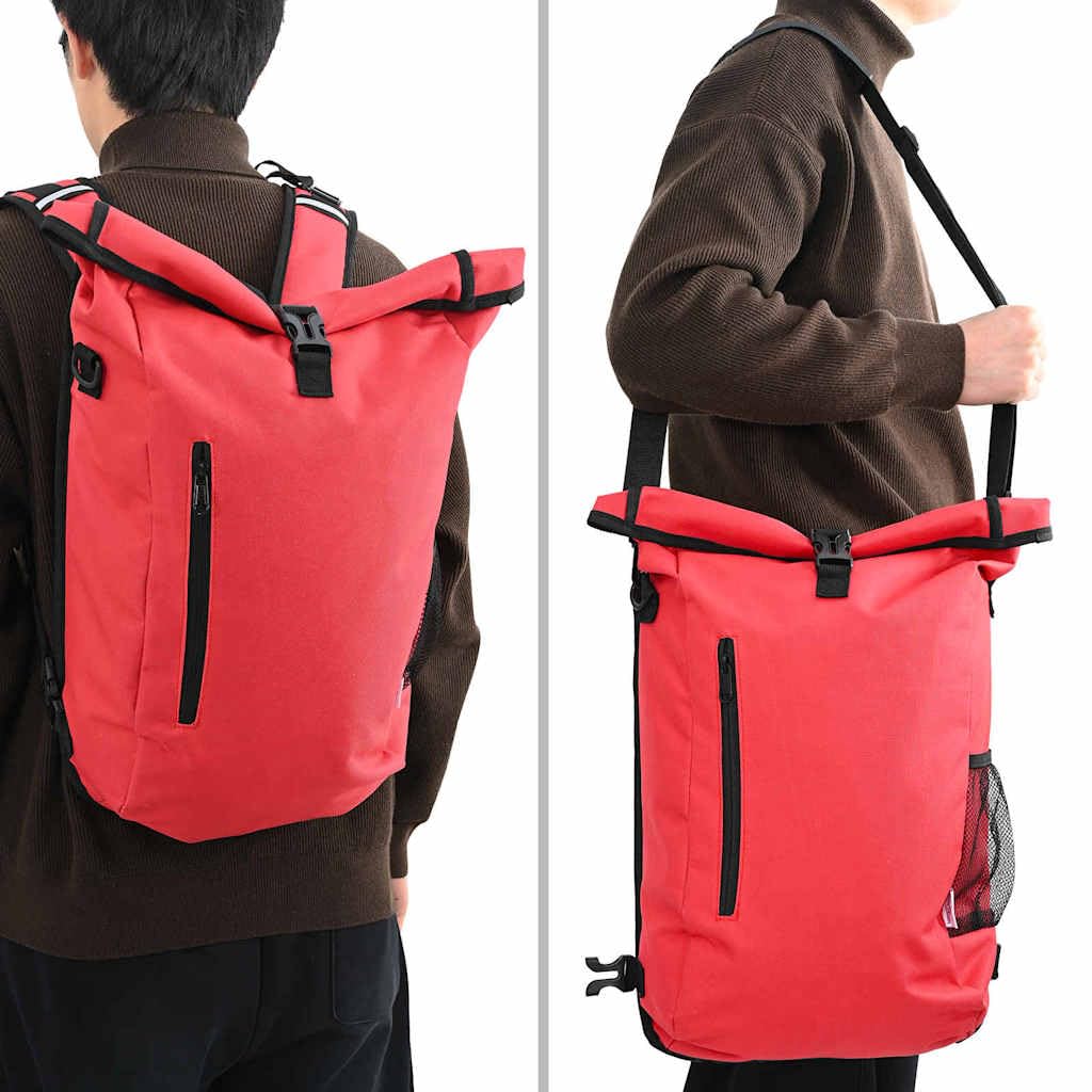 Borsa per bicicletta rossa in poliestere, 31 x 13 x 58 cm, idrorepellente, 1,2 kg, per portapacchi da città, e-bike, trekking, pendolari, escursioni all'aperto, leggera e facile da pulire