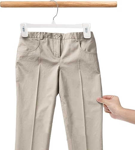 Miniatura 5 de Tosnail Paquete de 40 perchas de plástico de 12 pulgadas con clips grandes antideslizantes y gancho giratorio para uso en armario y lavandería,