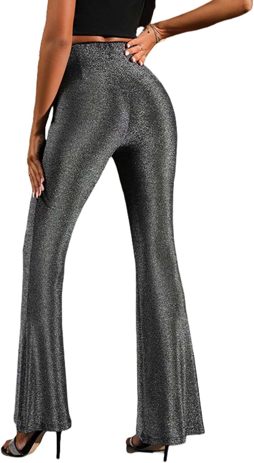 Women’s High Waist Rave Mesh Sheer Pants Flared Bell Bottom Pants for Rave Festival Dance Clubwear - Image 2