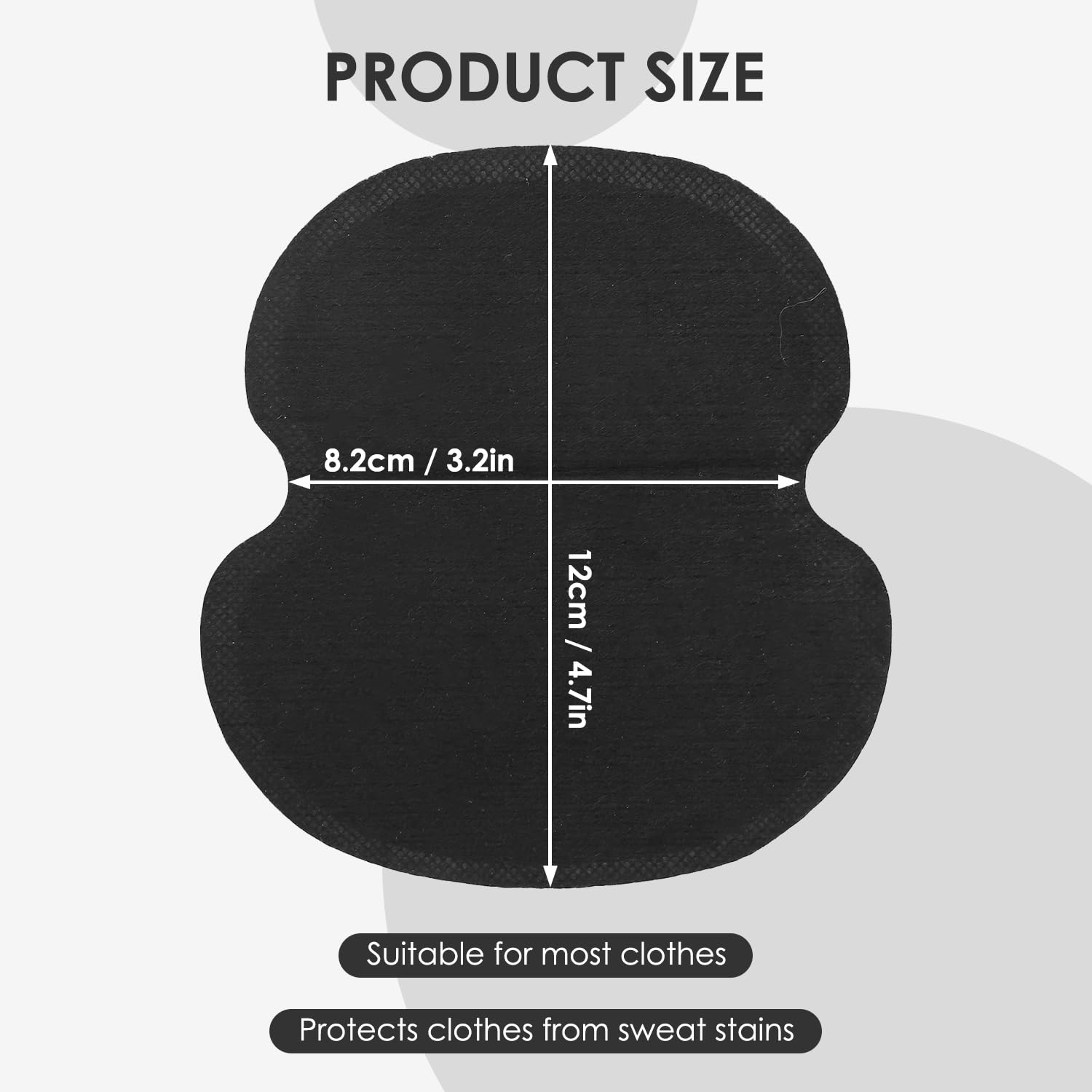 Almohadillas de sudor de 60 pcs, almohadilla de sudor absorbente de axila negra no tejida, adhesivo extra fuerte para hombres, camisas de mujeres, blusas