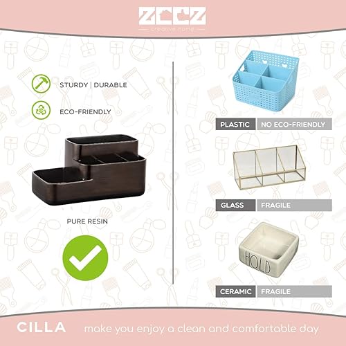 Miniatura 5 de zccz Organizador de baño para cepillos de dientes, soporte eléctrico para cepillos de dientes y pasta de dientes para baños, soporte de cepillado de