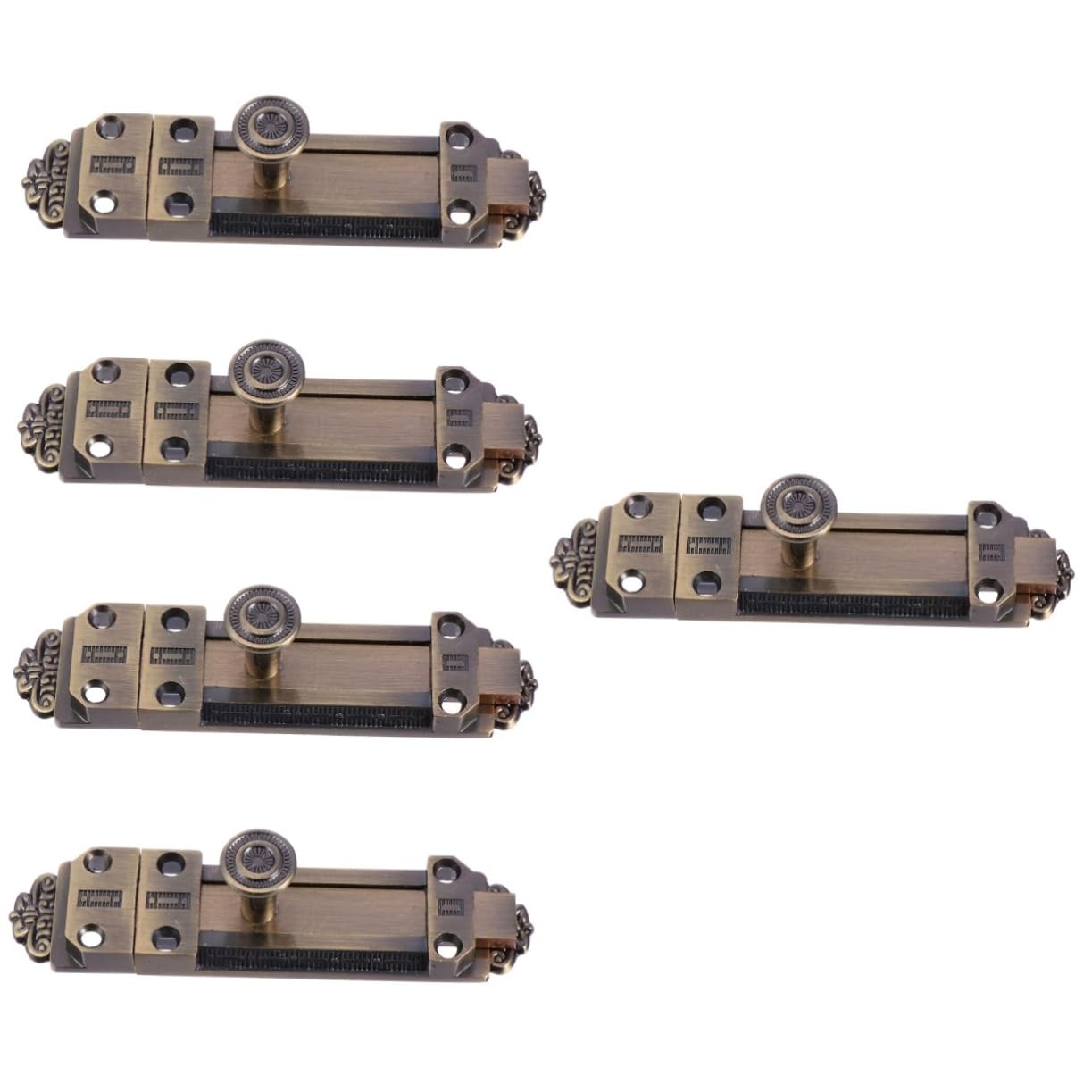 SHINEOFI 5 Pezzi Serratura Scorrevole Bullone Sicurezza per Porte e Finestre Facile Installazione e Resistente Perfetta per Bagni e Camere da Letto