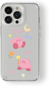 Multitronic iPhone 15 Pro Max ile Uyumlu Kirby Tasarım Baskılı Şeffaf Kılıf