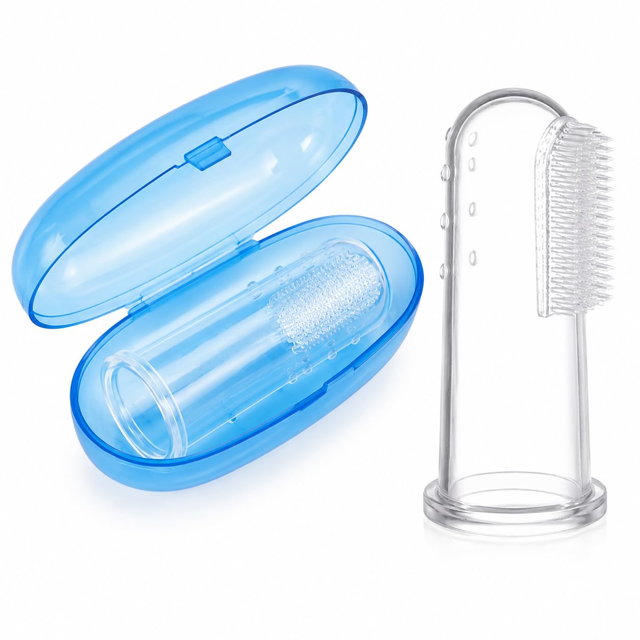 Baby Silicone Finger Toothbrush with Travel Case | Infant Oral Care, Soft Bristles, Includes Storage Case, BPA-Free Silicone, Fits Most Fingers-image-44