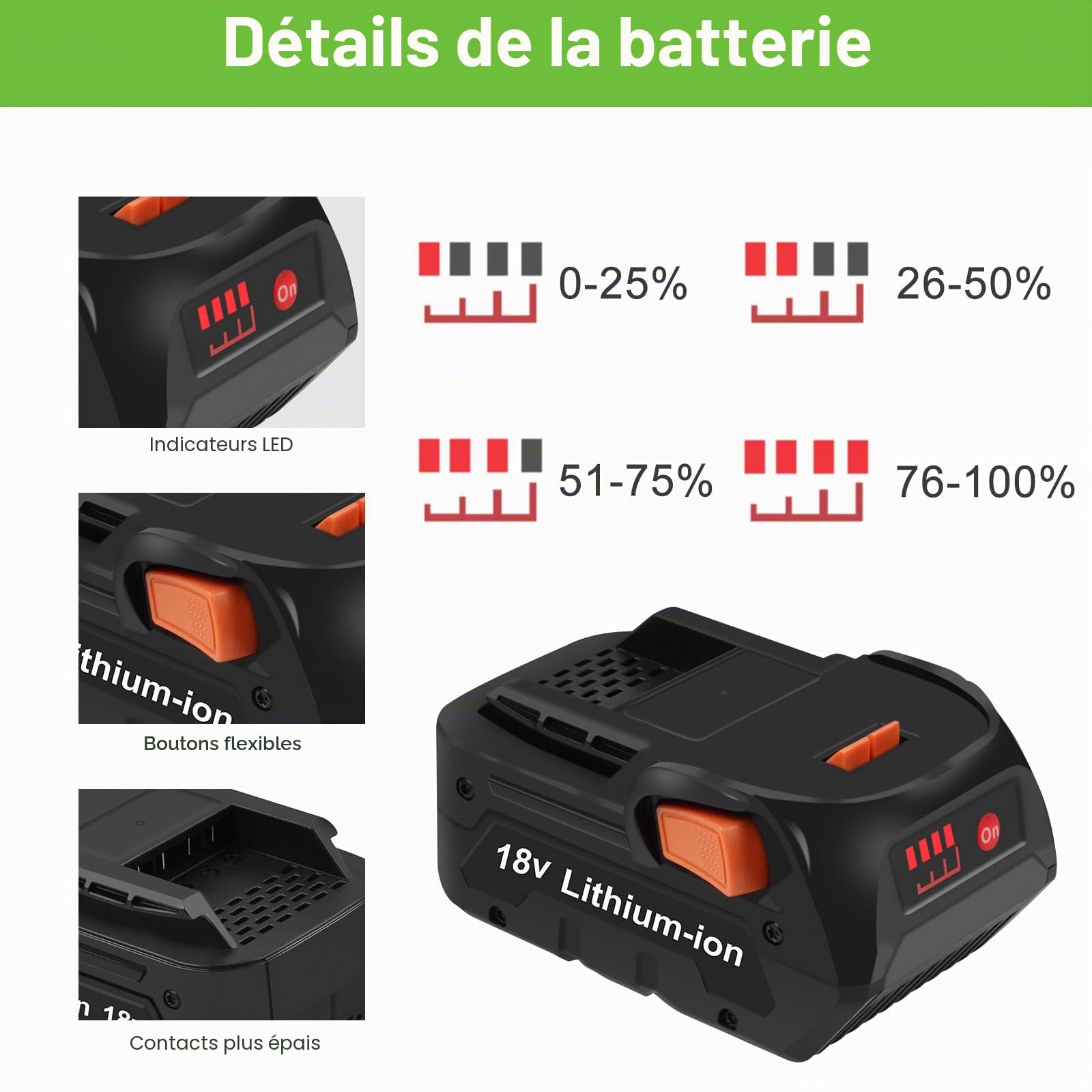 Li-ION 18 V 5500 mAh Batterie Compatible avec AEG 18V Batterie L1850R L1830 L1815 L1815R L1830R L1840 L1840R pour Ridgid 18 V R840083 R840085