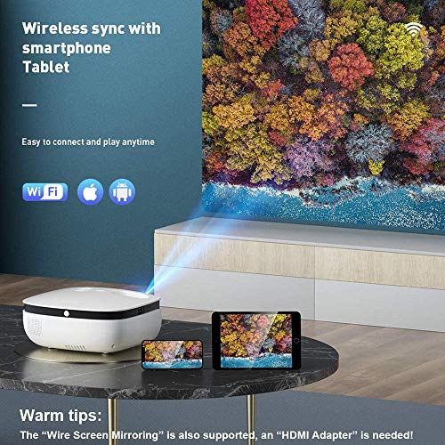 WiMiUS Beamer, 7000 lumen, mini-wifi, bluetooth-beamer, ondersteuning, 1080p, Full HD, 4K video, thuisbioscoopprojector, -50% zoom, compatibel met tv-stick, pc, tv-box - Image 4