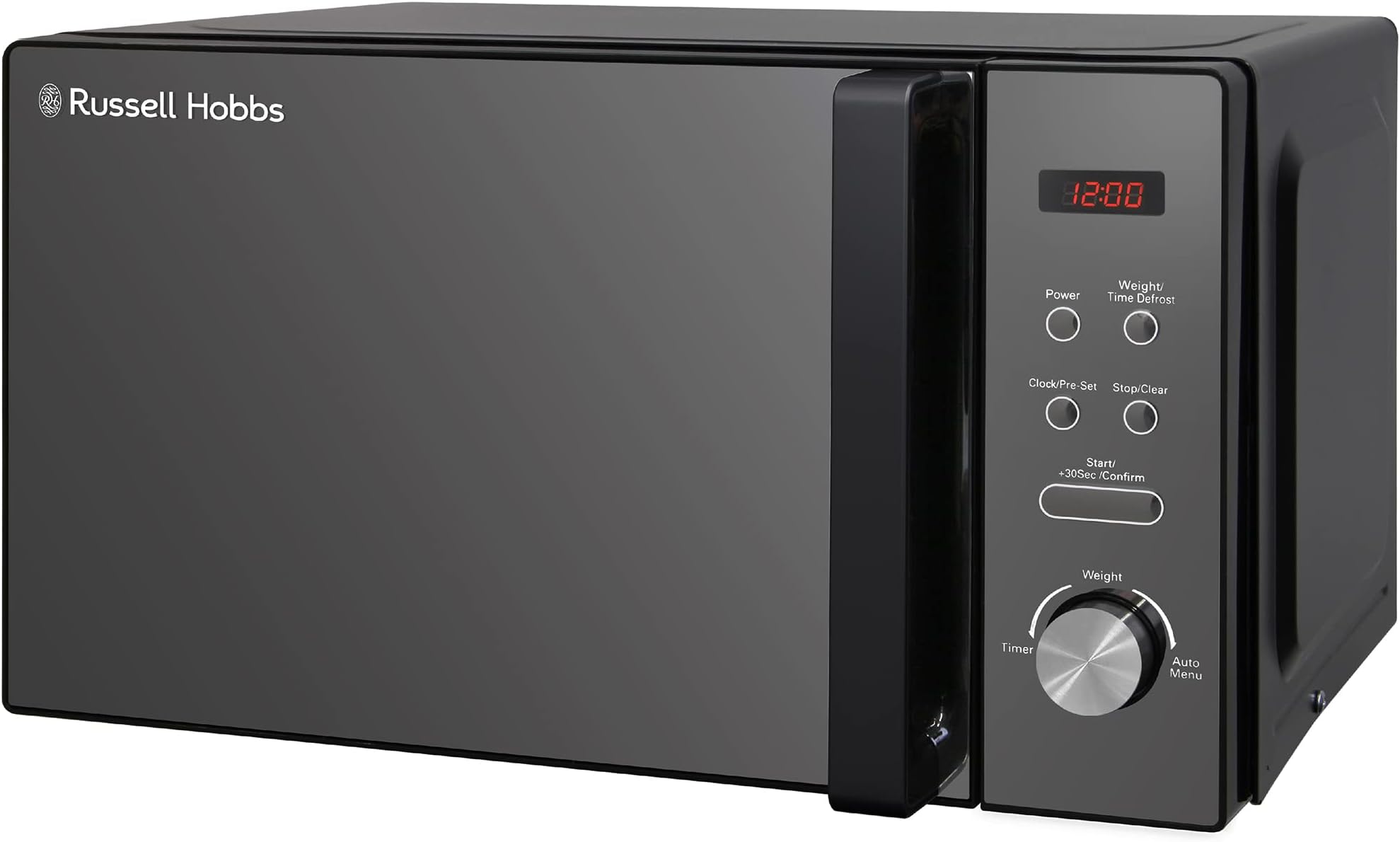 RHM2076B 20 Litre 800 W Black Digital Solo Microwave with 5 Power Levels, Automatic Defrost, 8 Auto Cook Menus, Clock and Timer, Easy Clean