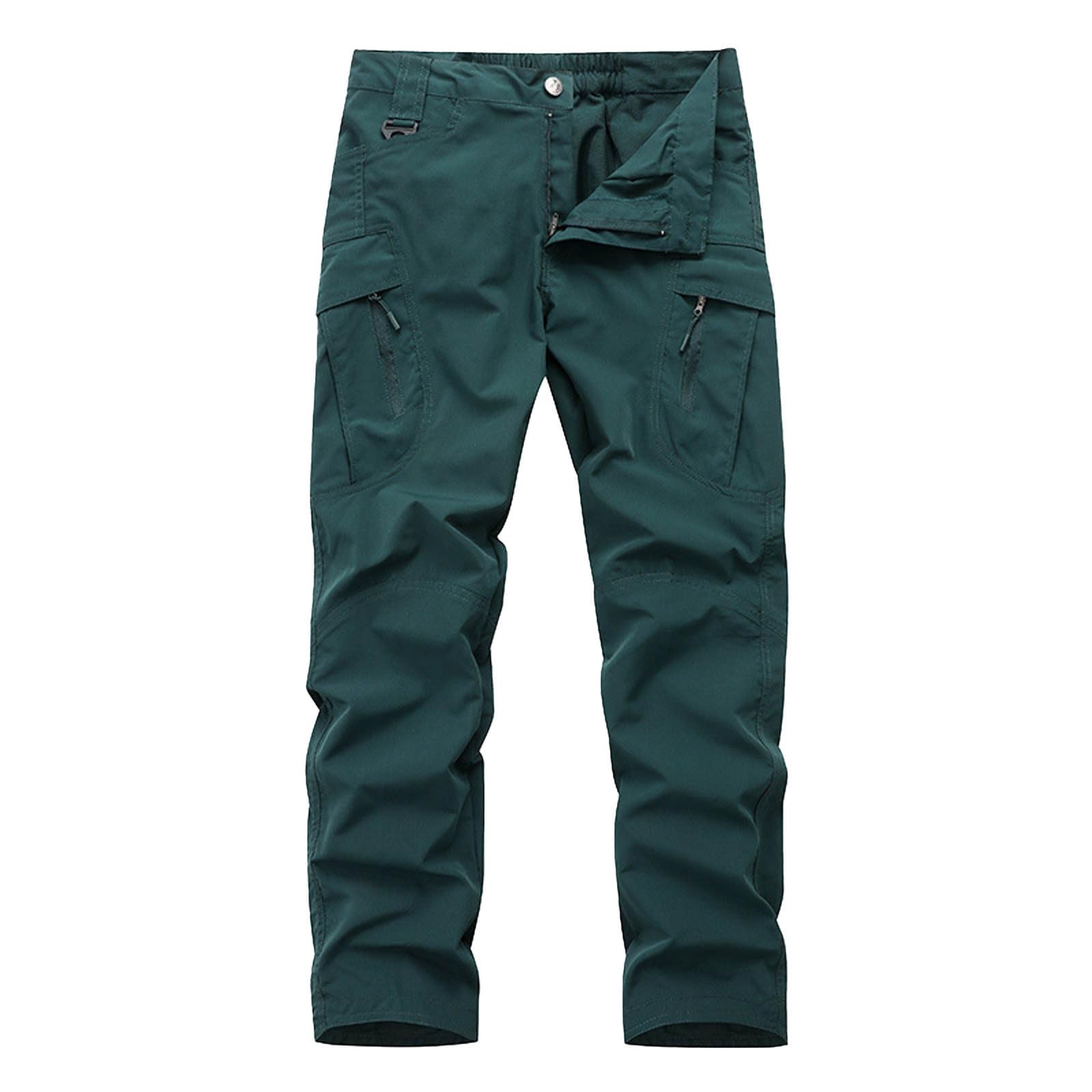 SUWBMHWE ??Men's Waterproof Hiking Cargo Pants UPF 50+ & Bug Resistant Lightweight Ripstop Olive Drab & Taupe??