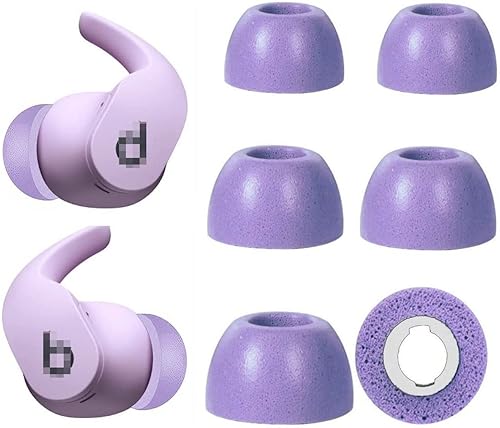 Miniatura 4 de Punta de espuma viscoelástica compatible con Beats Fit Pro Foam Tip Earp, SML 3 pares color negro (punta de espuma para Pro negro)