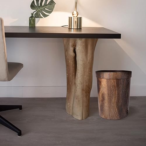 Miniatura 7 de Veemoon Para con basura cocina utensilios de cocina baño decoración universitaria basurero patrón de madera latas de cubo de madera de madera para