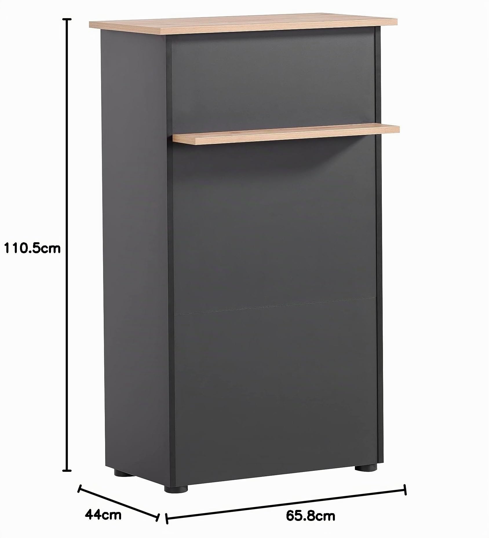 Schildmeyer 155642 Comptoir de réception, décor chêne Artisan/Noir, 65,8 x 44 x 110,5 cm