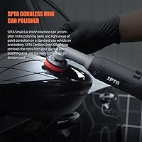 Vista 8 de SPTA Pulidora inalámbrica mini para autos, pulidora de autos de 12V, micro pulidora inalámbrica, eliminador de arañazos, pulidora mini RO/DA