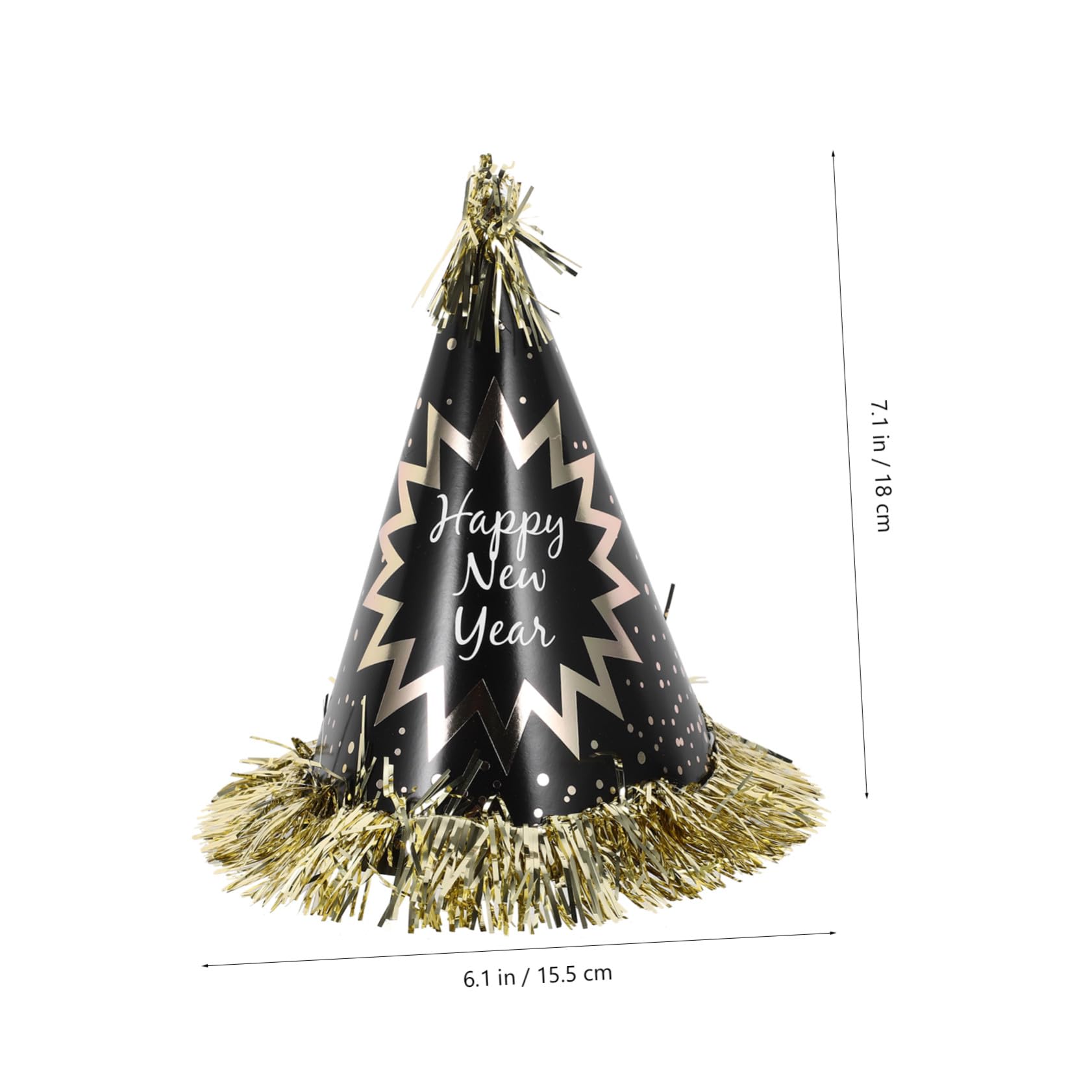 Neujahrs-party-deko Set mit Schwarzem und Goldenem Beaded Necklace Papierhut Stirnband und Krachmachern für Silvester Feier Vielseitig Modisch und Komfortabel Festliche Atmosphäre
