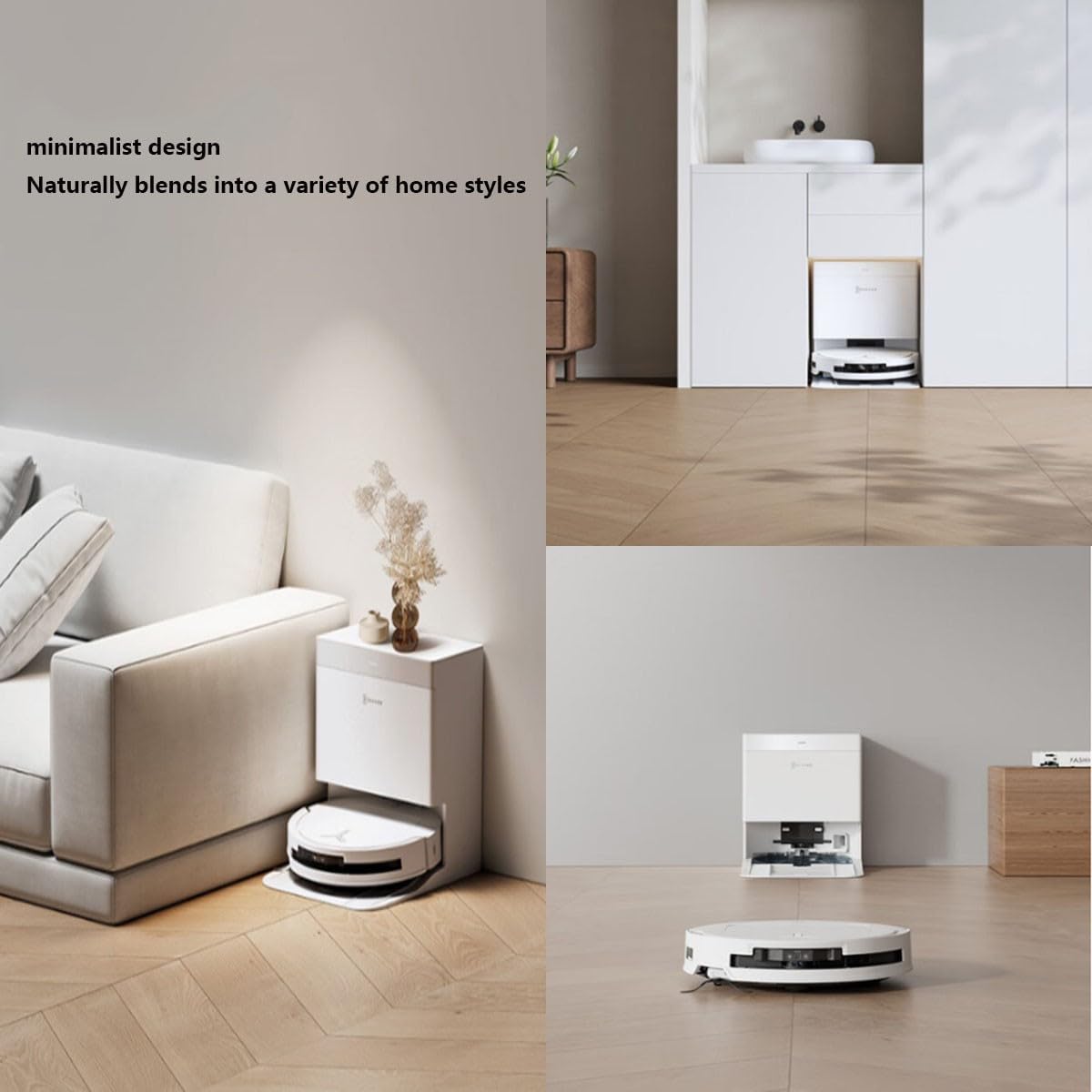 Robot aspirapolvere e mocio 3 in 1 con stazione di svuotamento automatico, navigazione avanzata, pulizia doppia rotativa per una pulizia efficiente della casa