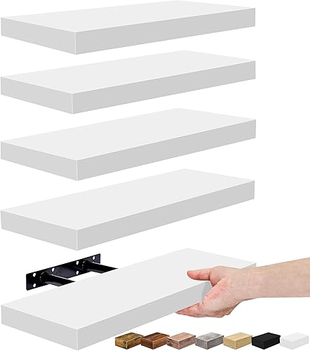 Miniatura 21 de Sorbus Estantes flotantes para pared, estantes de baño montados en la pared para cocina, dormitorio, sala de estar, almacenamiento de baño, sobre el