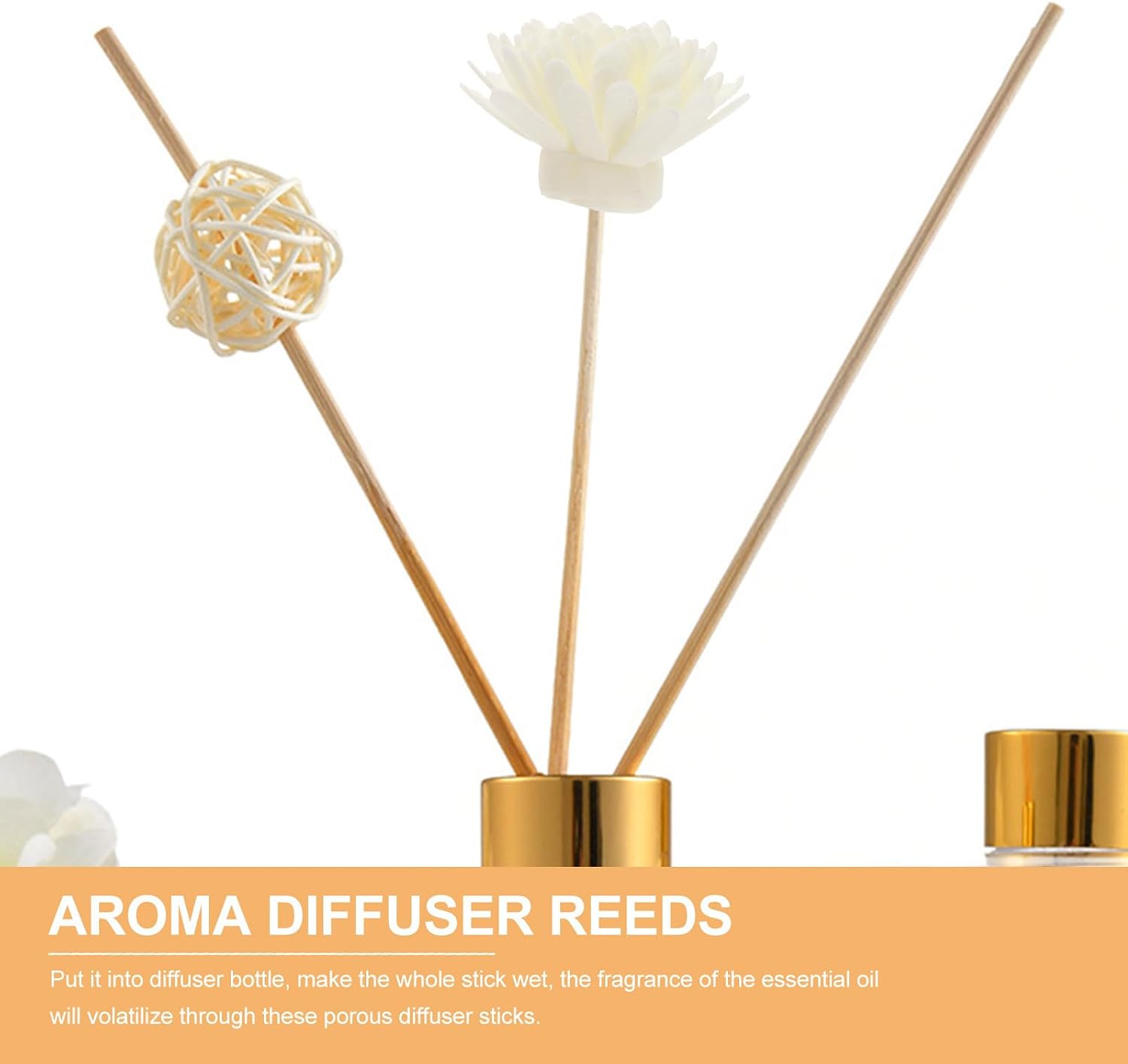 5set Chrysanthemum Aroma Diffuser Sticks Natural Fragrance Rattan Reeds for Home Bathroom and Bedroom Air Freshening Easy to Use Lightweight and Decorative