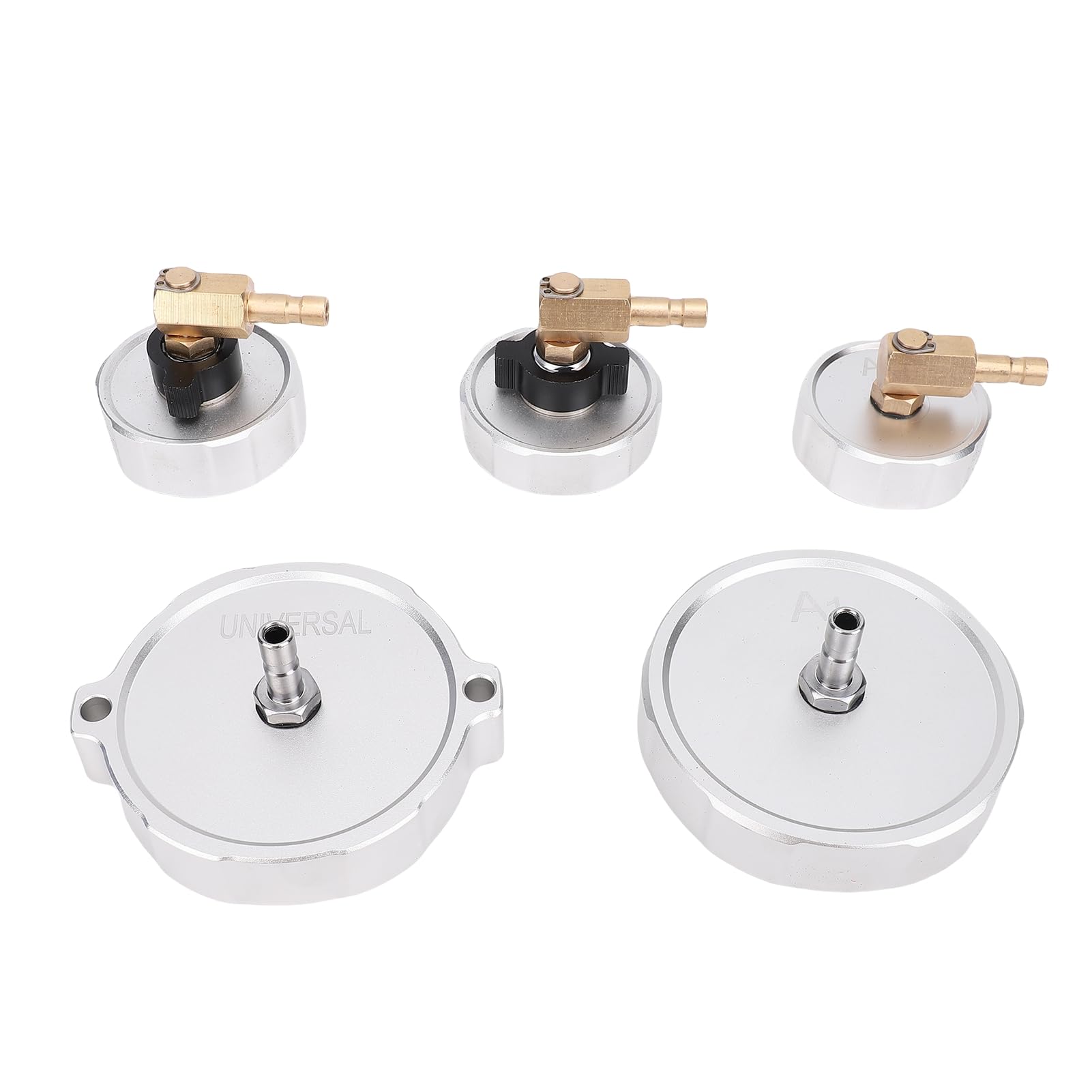 Juego de Adaptadores de Purga de Frenos de Aluminio Eficiente Universal para la Mayoría de los Automóviles para Purga de Líquido de Frenos para Taller Mecánico de Automóviles 5 Piezas