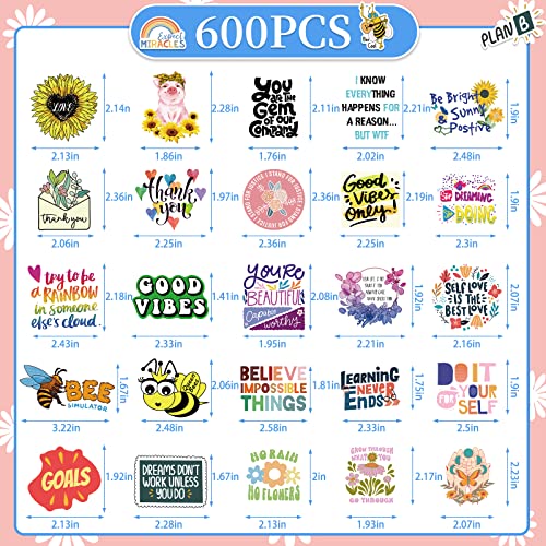 Arme 600Pcs Inspirational Quote Stickers,Positive Stickers For Students Teachers, Motivational Stickers For Students Water Bottles, Affirmation Stickers Waterproof Vinyl Laptop Teacher Reward Stickers For Students Adults #TOP1