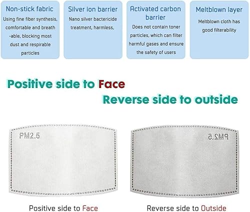 Miniatura 5 de 50 filtros de carbón activado PM2.5 para máscara de adulto.