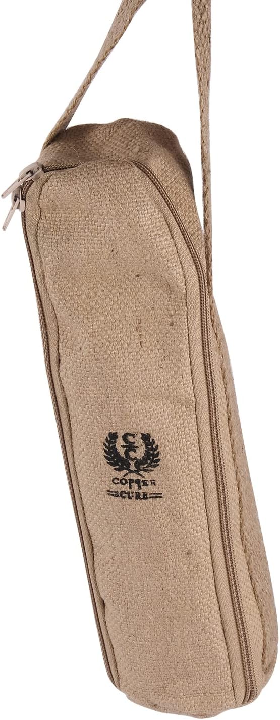 Pure Copper Water Bottle 34 Ounce with Jute Carry Bag – Hammered Leakproof Ayurvedic Copper Vessel for Drinking Water - Reusable Bottle for Home, Office, Gym, Travel & Gifting - Image 7